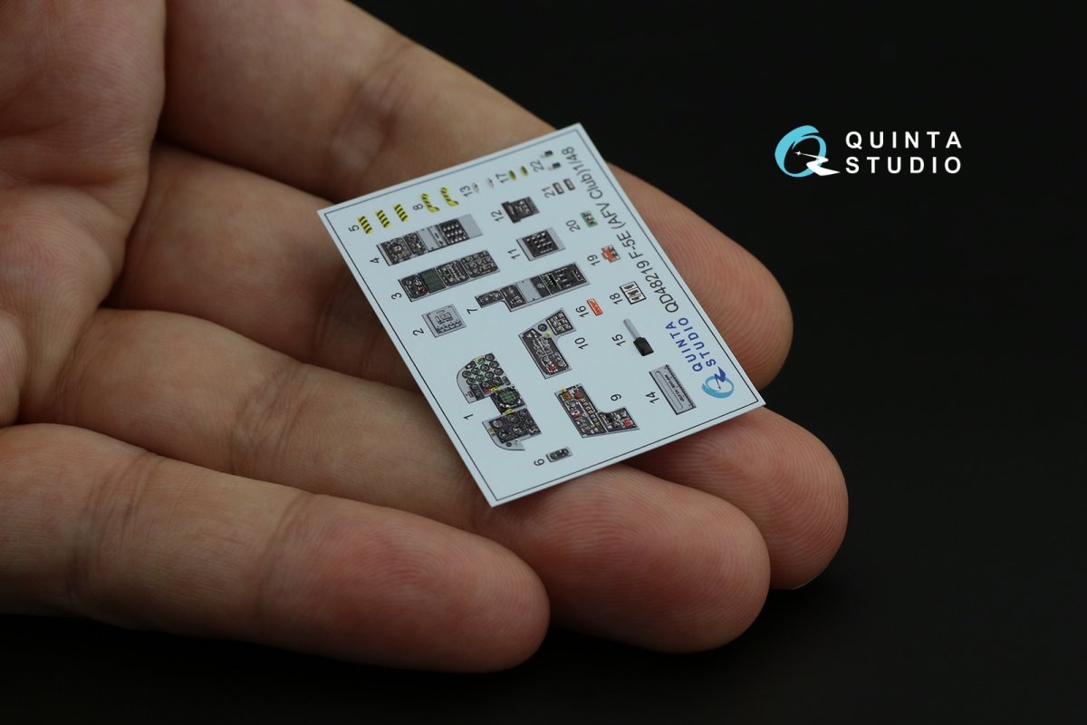 Quinta Studio QD48219 F-5E 3D-Printed &amp;amp; coloured Interior on decal paper (AFV club) 1/48 – imagen 3