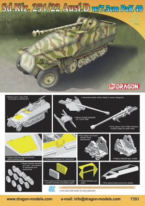 Dragon 7351 SdKfz.251/22 Ausf.D w.7,5cm Pak, 1/72 1/72 – imagen 2