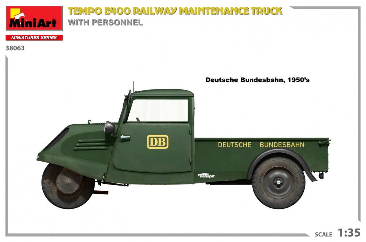 Camion d&amp;#39;entretien ferroviaire MiniArt 38063 Tempo E400 avec personnel 1/35 – image 5