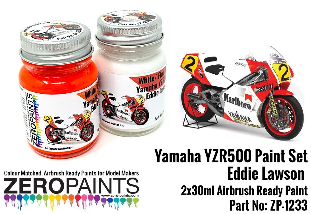 Zero Paints ZP-1233 Yamaha YZR500 Eddie Lawson, kit de 2 x 30 ml (pour Hasegawa BK3) 