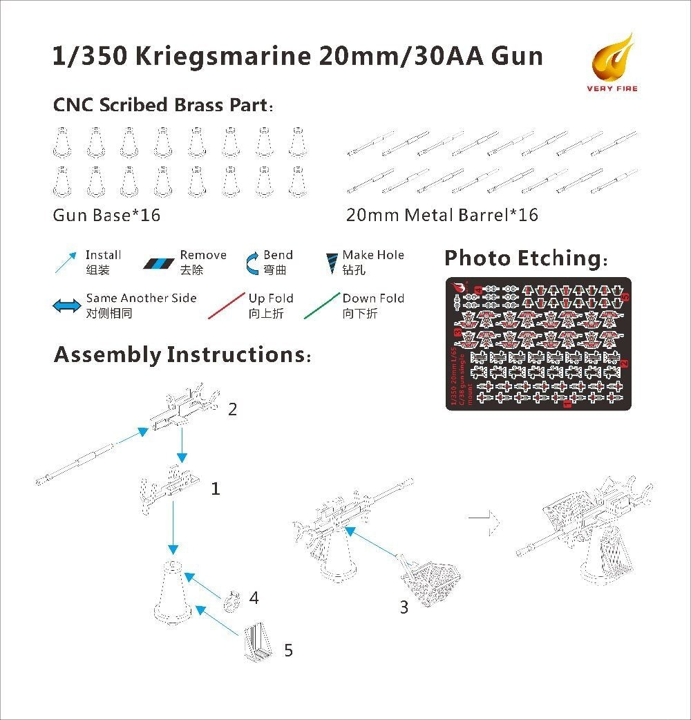 Canon antiaérien Very Fire DKM08 Kriegsmarine 20 mm/30 (16 exemplaires) 1/350  – image 2