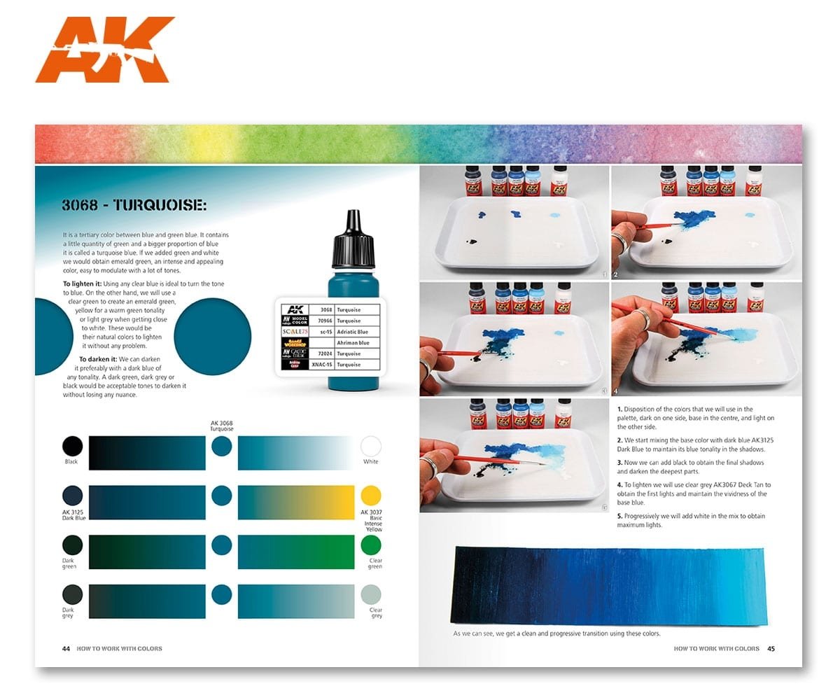 AK Interactive AK293 HOW TO WORK WITH COLORS AND TRANSITIONS WITH ACRYLICS (English) – imagen 3