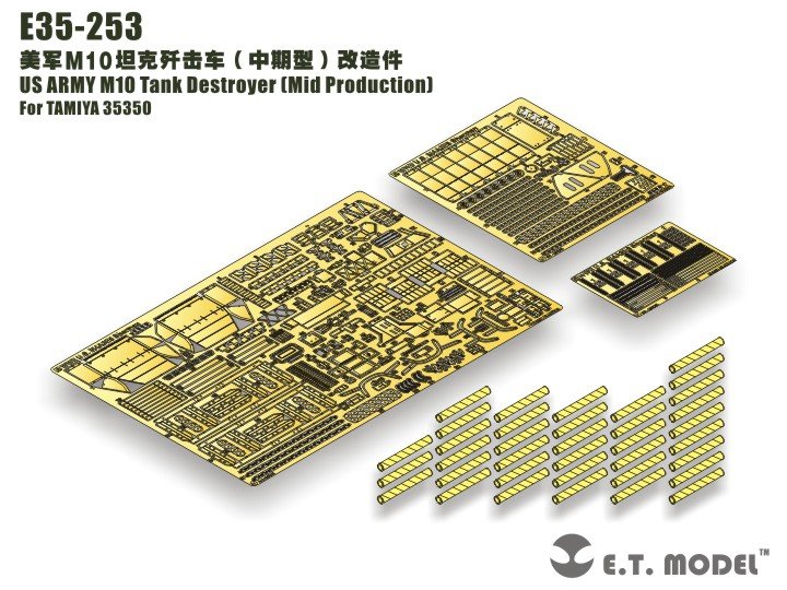 ET Model E35-253 Chasseur de chars M10 de l'armée américaine (production intermédiaire) (Pour TAMIYA 35350) (1/35)