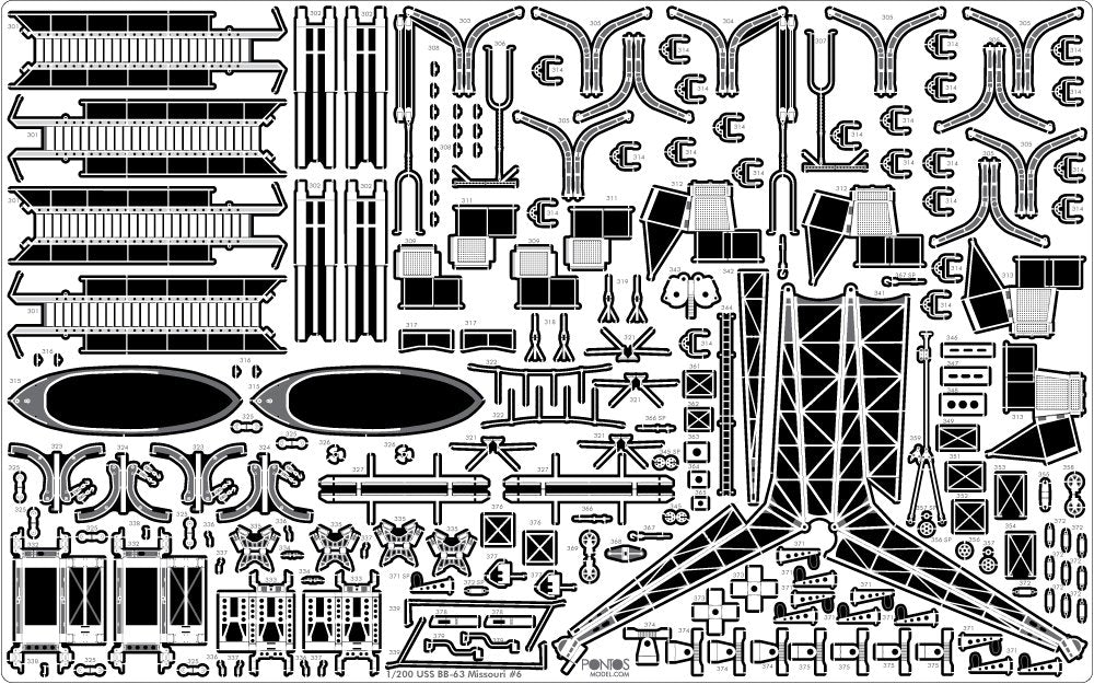 Pontos 22002F1 USS BB-63 Missouri 1945 Detail Up Set (Without wooden deck) 1/200 – Bild 11