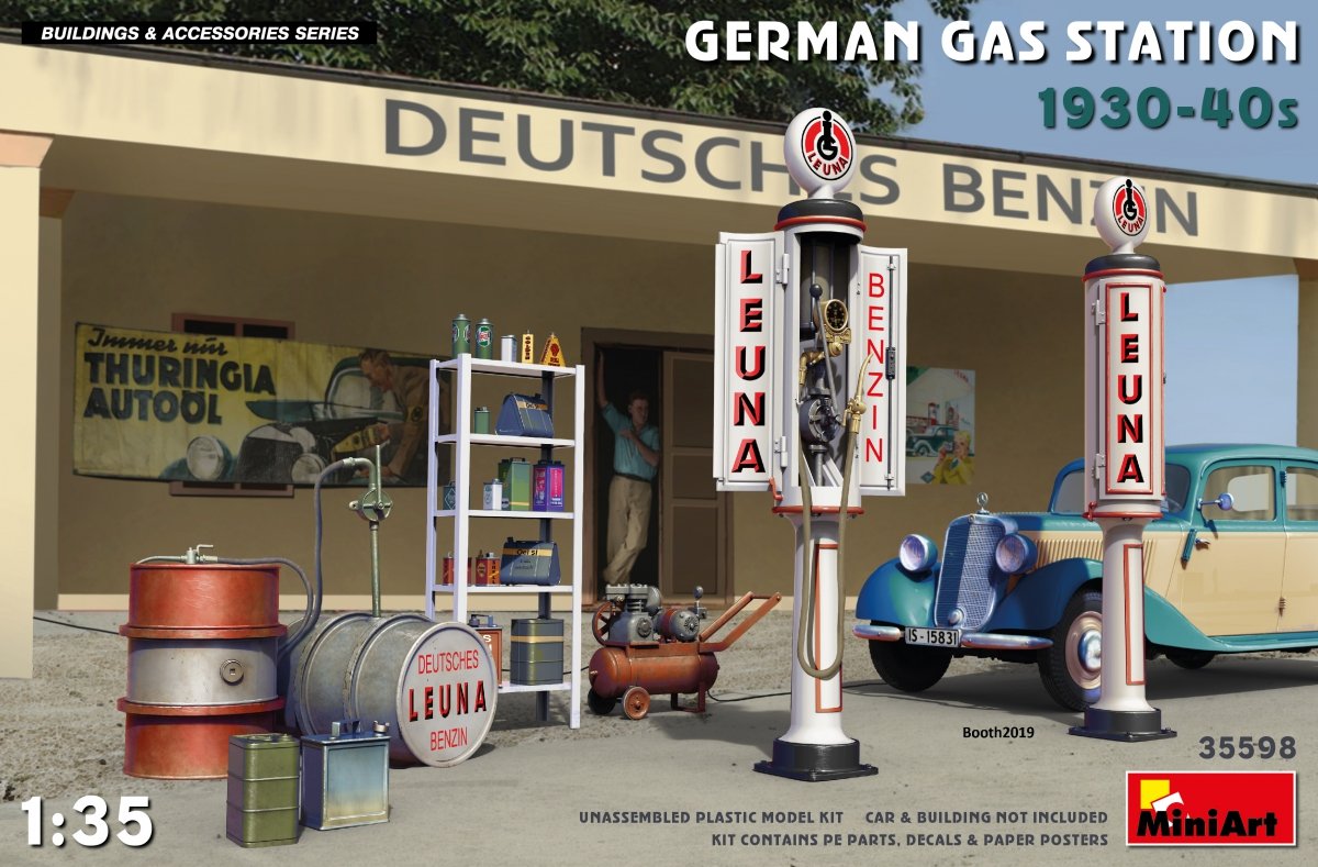 MiniArt 35598 STATION-SERVICE ALLEMANDE ANNÉES 30-40 1/35