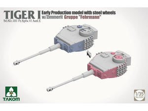 Takom 2202 Tiger I Sd.Kfz.181 Pz.Kpfw.VI Ausf.E - Early-Production Model With Steel Wheels And Zimmerit, Gruppe &amp;#39;Fehrmann&amp;#39; 1/35 – immagine 4