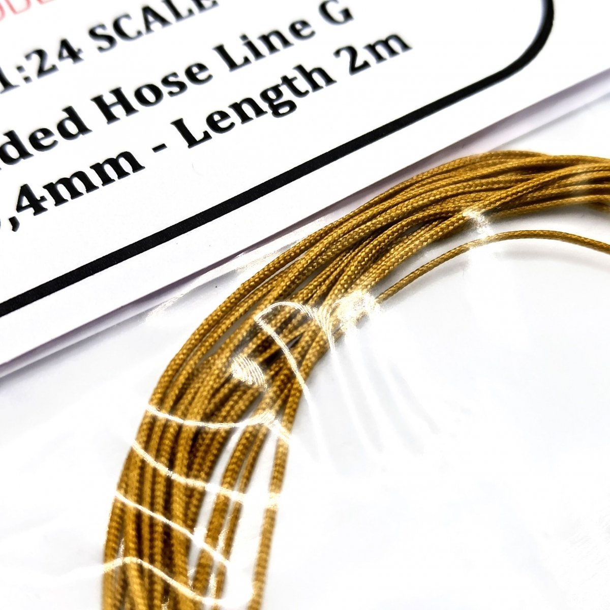 Yamamoto Model Parts YMPTUN76 Braided Hose Line Gold 0,4mm 2m 1/24 – imagen 2