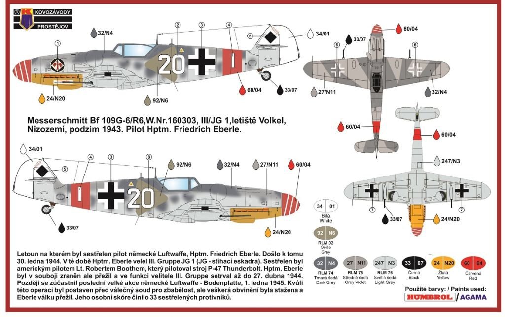 Kovozavody Prostejov CLK0002 MESSERSCHMITT BF 109G-6 1/72 – Bild 2