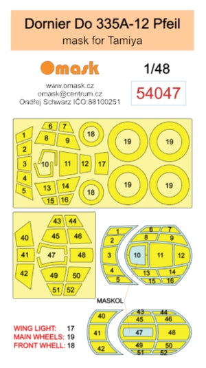 Omask 54047 Dornier Do 335A-12 Pfeil mask (for Tamiya) 1/48 – imagen 2