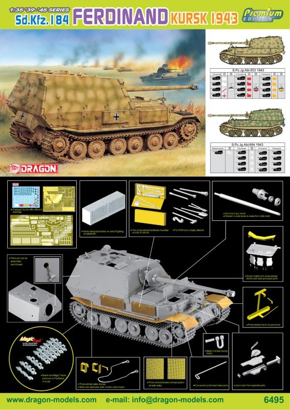 Dragon 6495 Sd.Kfz.184 Ferdinand - Kursk 1943 1/35 – zdjęcie 3