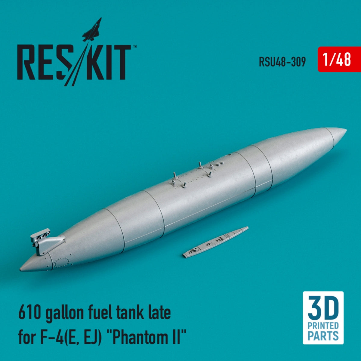 RESKIT RSU48-0309 610 GALLON FUEL TANK LATE FOR F-4(E, EJ) "PHANTOM II" (3D PRINTED) 1/48