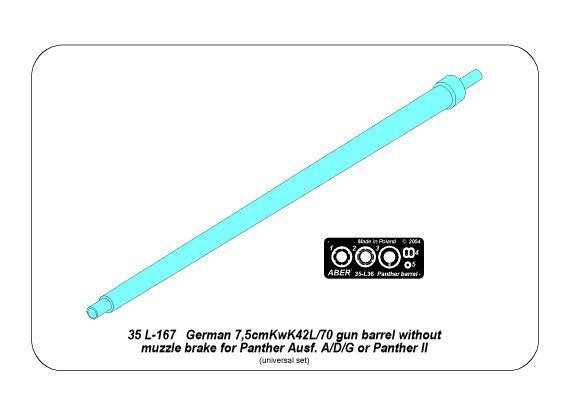 Aber 35L-167 German 7,5cmKwK42L/70 gun barrel without muzzle brake for Panther Ausf. A/D/G or Panther II 1/35 – Bild 8