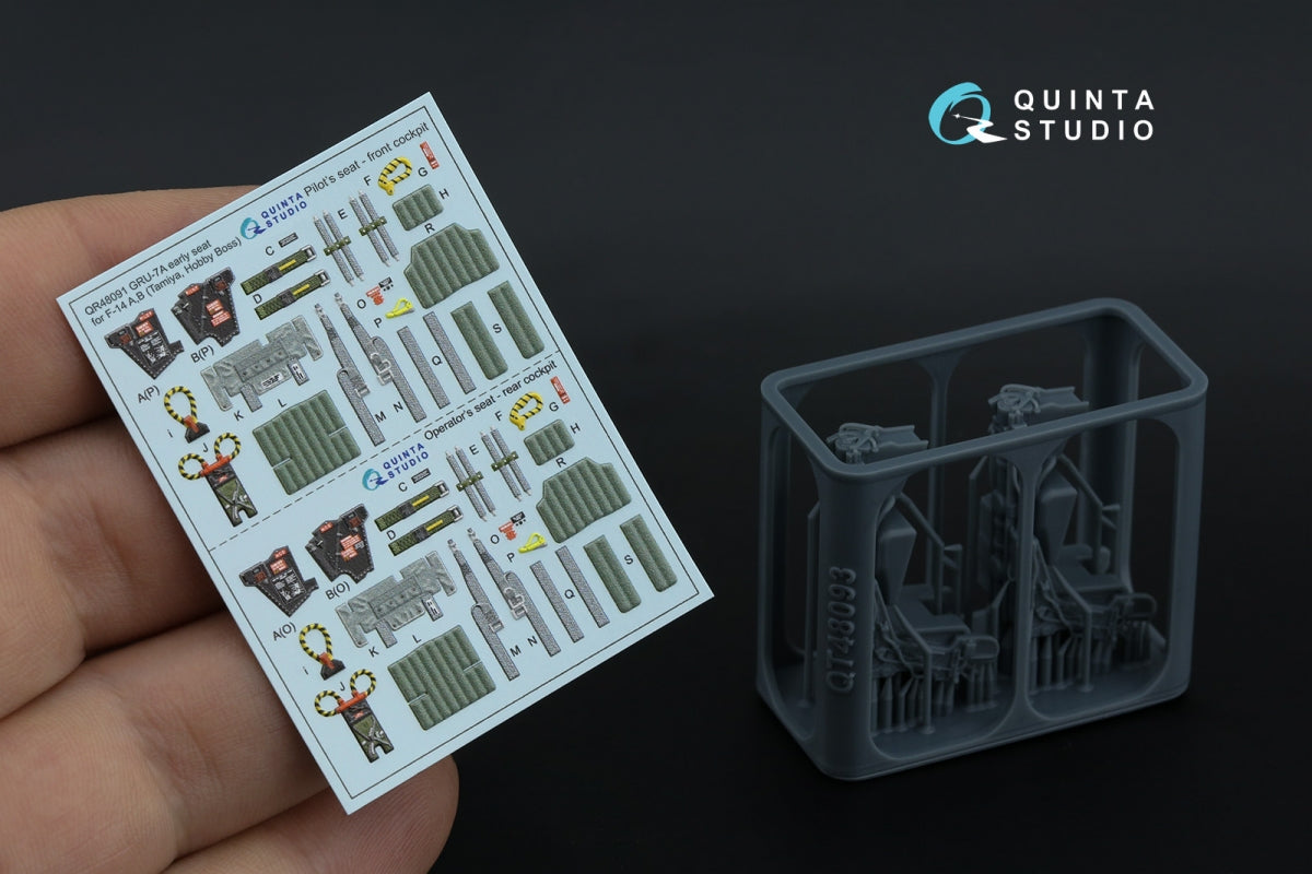 Quinta Studio QR+48091 GRU-7A early, 2 ejection seats for F-14 A (Tamiya, Hobby Boss) 1/48 – immagine 4