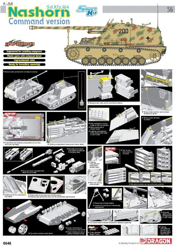Cyber Hobby 6646 Sd.Kfz.164 Nashorn Command Version 1/35