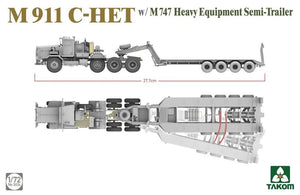 Takom 5024 M911 C-HET w/M747 Heavy Equipment Semi-Trailer 1/72 – imagen 3