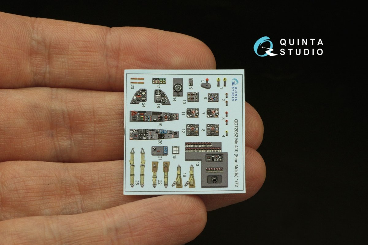 Quinta Studio QD72062 Me 410 3D-Printed &amp;amp; coloured Interior on decal paper (Fine Molds) 1/72 – imagen 4