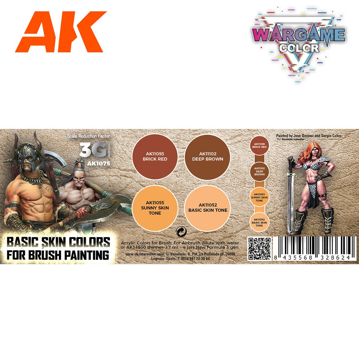 AK Interactive AK1075 WARGAME COLOR SET. BASIC SKIN COLORS. 4x17 ml – imagen 2