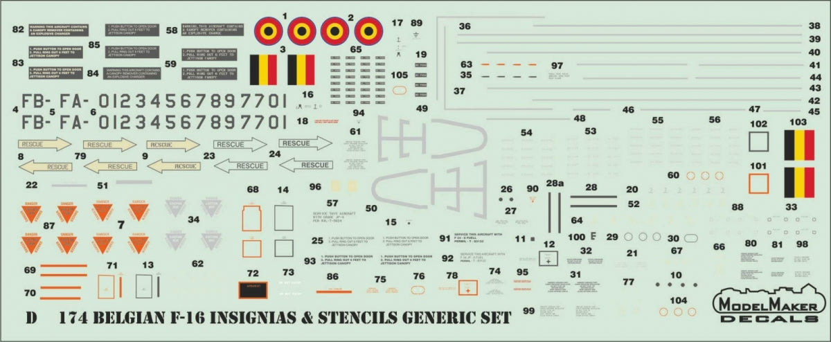 ModelMaker Decals D48202 First Belgian F-16 with 8000 hours 1/48 – Bild 4