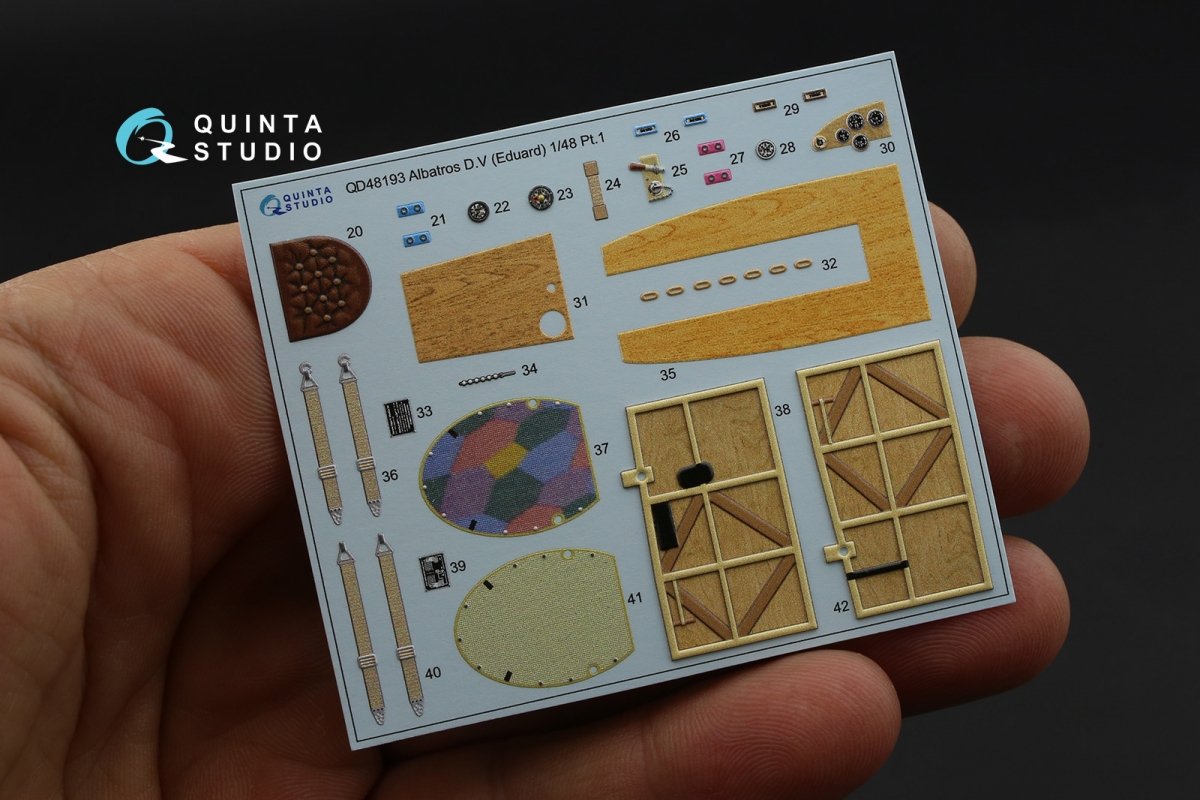 Quinta Studio QD48193 Albatros D.V 3D-Printed &amp;amp; coloured Interior on decal paper (Eduard) 1/48 – imagen 3
