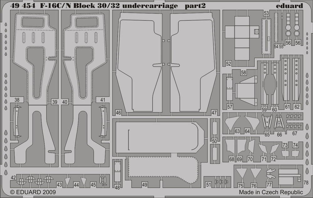 Eduard 49454 F-16C/ N Block 30/32 undercarriage Tamiya 1/48 – imagen 2