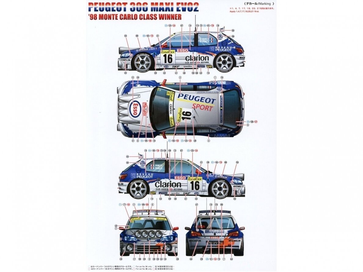 Beemax 24026 Peugeot 306 Maxi EVO2 1998 Monte Carlo Rally Class Winner 1/24 – zdjęcie 13