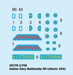 Trumpeter 05778 Italian Navy Battleship RN Littorio 1941 1/700 – imagen 3