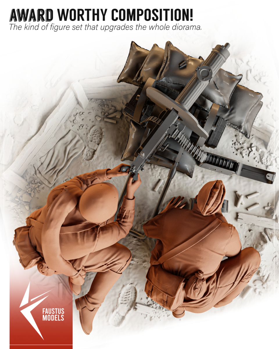 Faustus Models FM35100 “Under Fire” Soviet Machine Gun Team 1/35