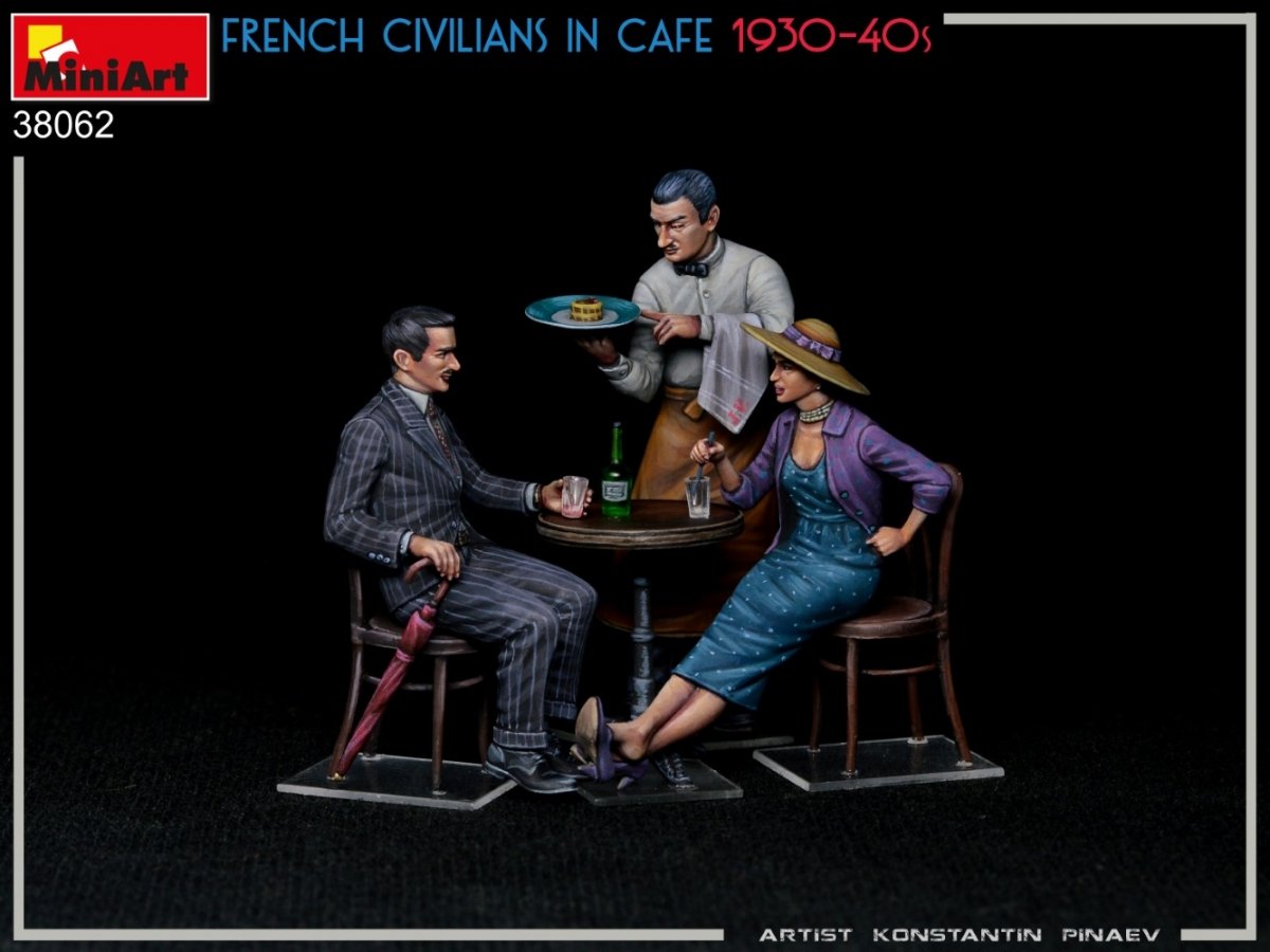 MiniArt 38062 FRENCH CIVILIANS IN CAFE 1930-40S 1/35 – imagen 3