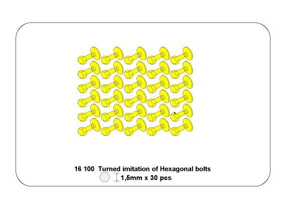 Aber 16100 Turned imitation of Hexagon bolts x30 pcs. 1/16 – imagen 5