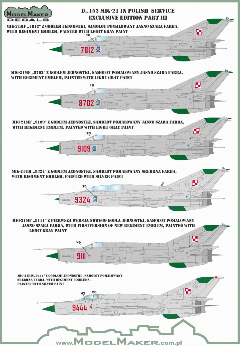 ModelMaker Decals D48152 MiG-21 in Polish service exclusive edition part III 1/48 – imagen 6