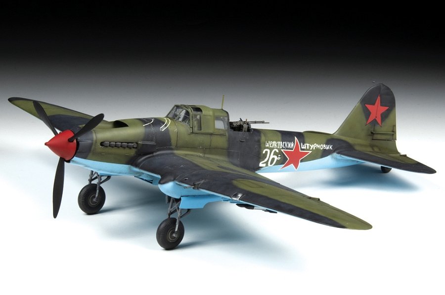 Zvezda 4826 Soviet two-seat attack aircraft IL-2 shturmovik (mod.1943) 1/48 – zdjęcie 4
