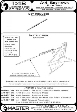 Master AM-48-179 A-4 Skyhawk - rurka Pitota na stateczniku pionowym (używana na wybranych wersjach np. A-4M, OA-4M, TA-4J) 1/48 – immagine 4