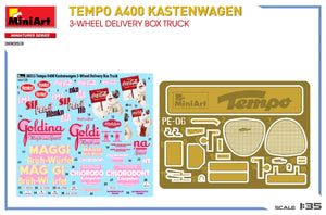 MiniArt 38053 TEMPO A400 KASTENWAGEN 3-WHEEL DELIVERY BOX TRUCK 1/35 – Bild 2