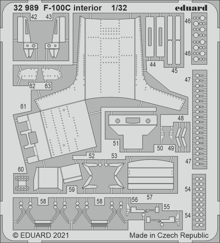 Intérieur du F-100C Eduard 32989 TRUMPETER 1/32