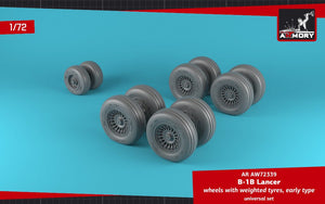 Armory Models AW72339 B-1B Lancer wheels w/ weighted tires, early 1/72 – immagine 2