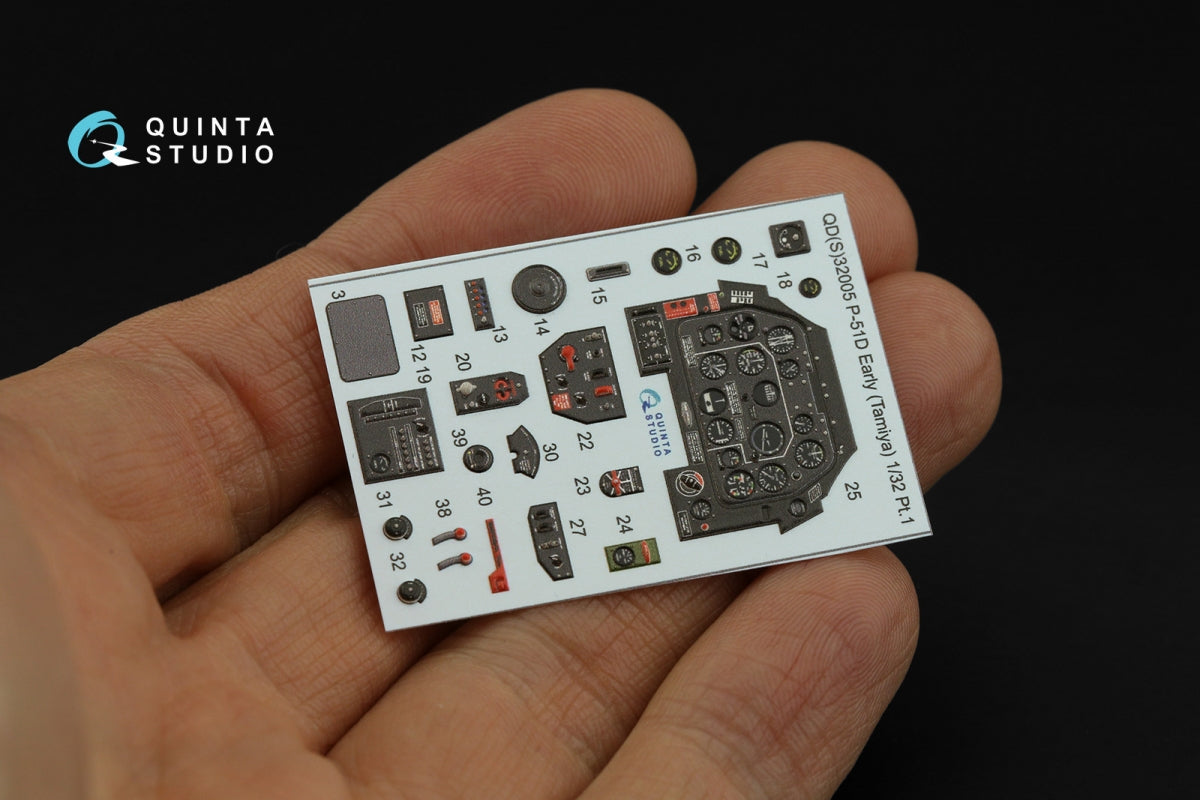 Quinta Studio QDS-32005 P-51D (Early) 3D-Printed coloured Interior on decal paper (Tamiya) (small version) 1/32 – imagen 3