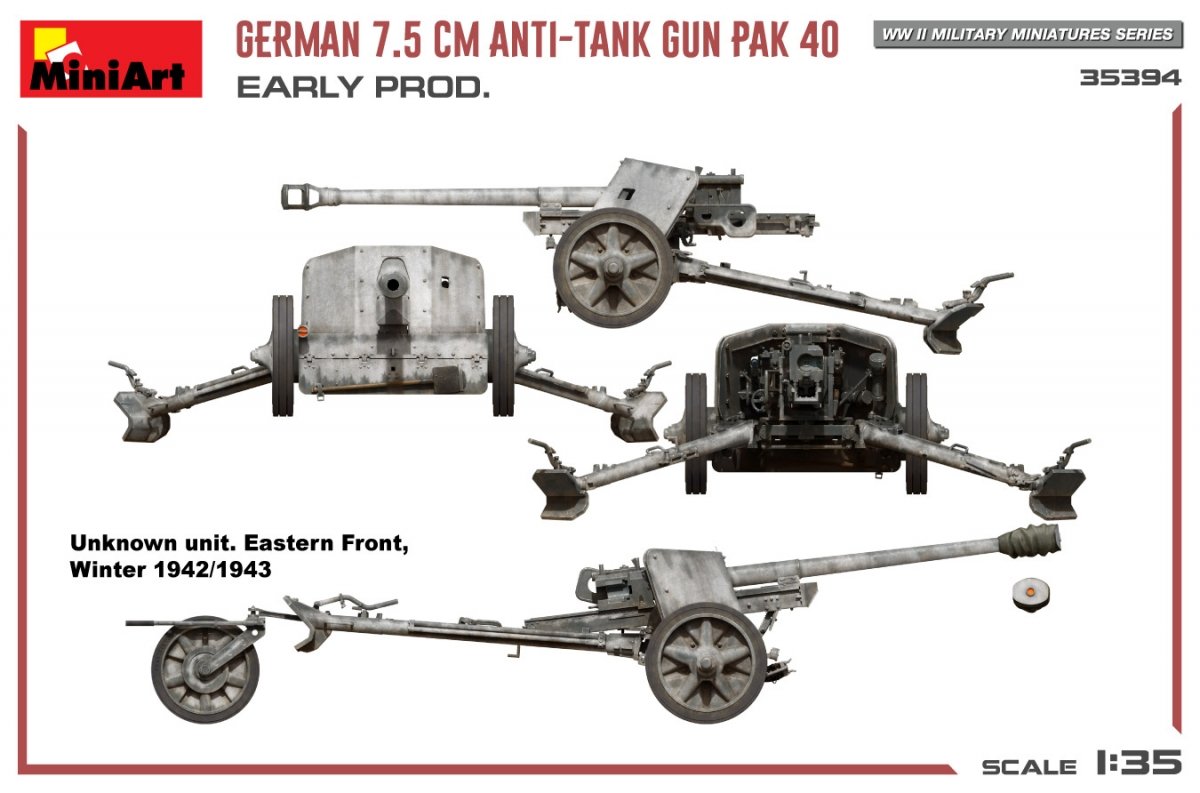 MiniArt 35394 GERMAN 7.5CM ANTI-TANK GUN PAK 40. EARLY PROD 1/35 – Bild 11