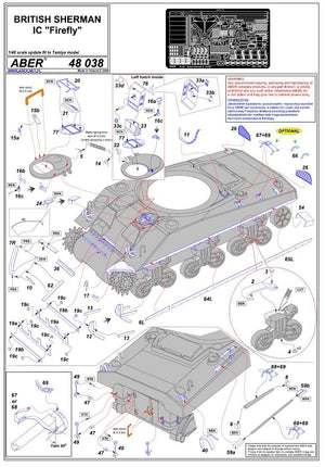 Aber 48038 Brytyjski czołg Sherman IC Firefly Tamiya 1/48 – immagine 8