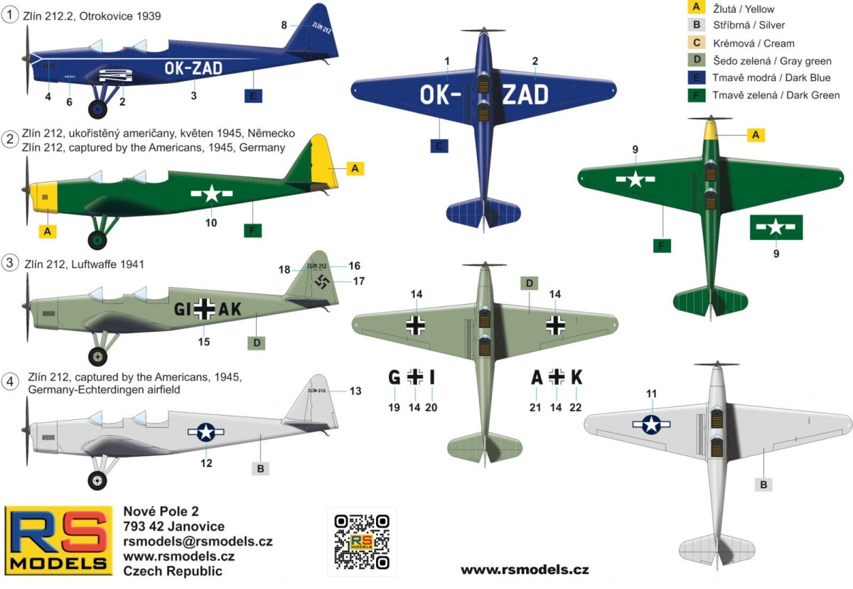 RS Models 92304 Zlin Z-XII Cz. Sport Aircraft 1/72 – Bild 2