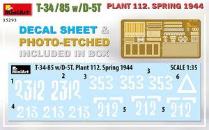 MiniArt 35293 T-34/85 w/D-5T PLANT 112. SPRING 1944 1/35 – imagen 2