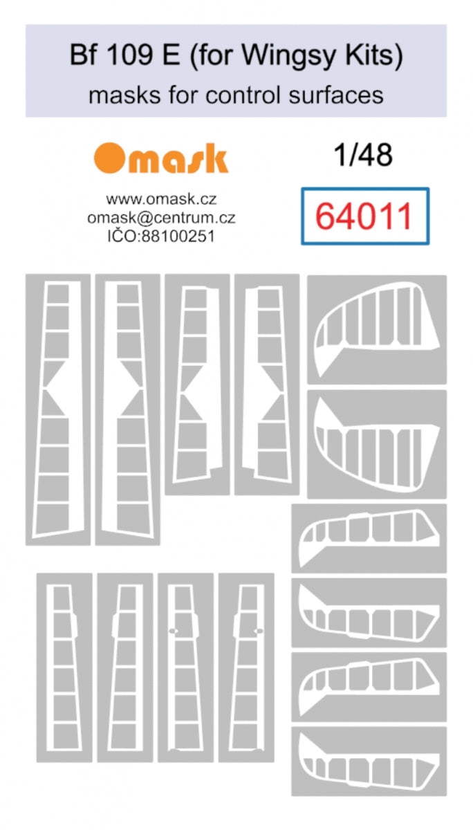 Omask 64011 Bf Bf 109 E masks for control surfaces (for Wingsy Kits) 1/48