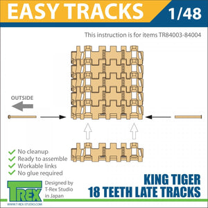 T-Rex Studio TR84004 King Tiger Late 18 Teeth Tracks Mirror Version w/ Sprockets 1/48 – image 5