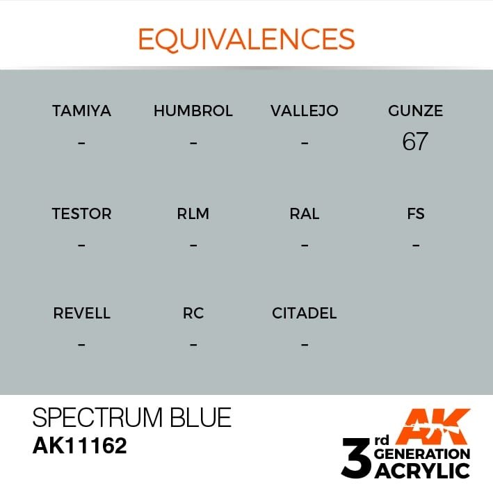 AK Interactive AK11162 SPECTRUM BLUE – STANDARD 17ml – immagine 3