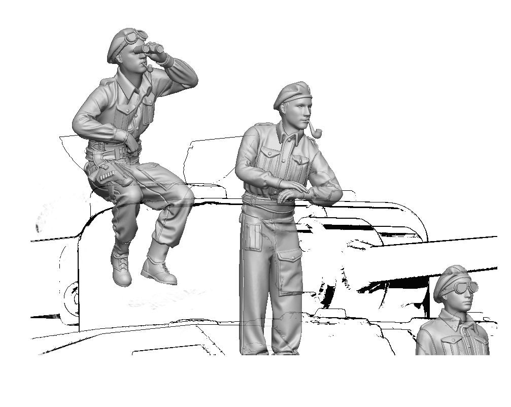 Glowel Miniatures 35038 British Sherman crew 1/35 – imagen 2