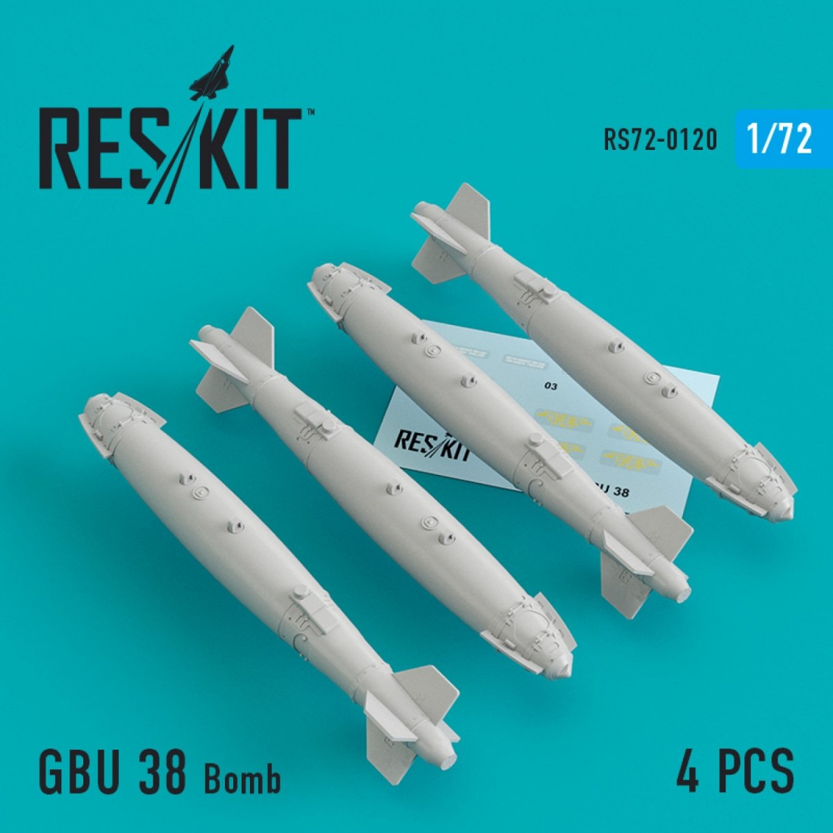 RESKIT RS72-0120 GBU-38 BOMBS (4 PCS) 1/72