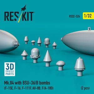RESKIT RS32-0524 Mk.84 with BSU-36/B bombs (2 pcs) (3D Printed) 1/32 – zdjęcie 2