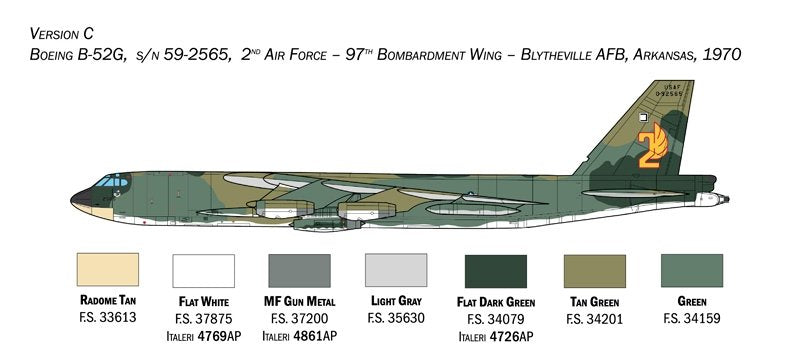 Italeri 1451 B-52G Stratofortress, version initiale avec missiles Hound Dog, échelle 1/72 – image 2