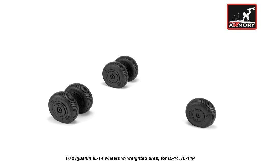 Armory Models AW72059 Iljushin IL-14 Crate wheels w/ weighted tires 1/72 – zdjęcie 2