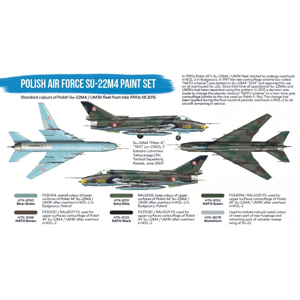 Hataka HTK-BS47 Polish Air Force Su-22M4 paint set (6x17ml) – imagen 2