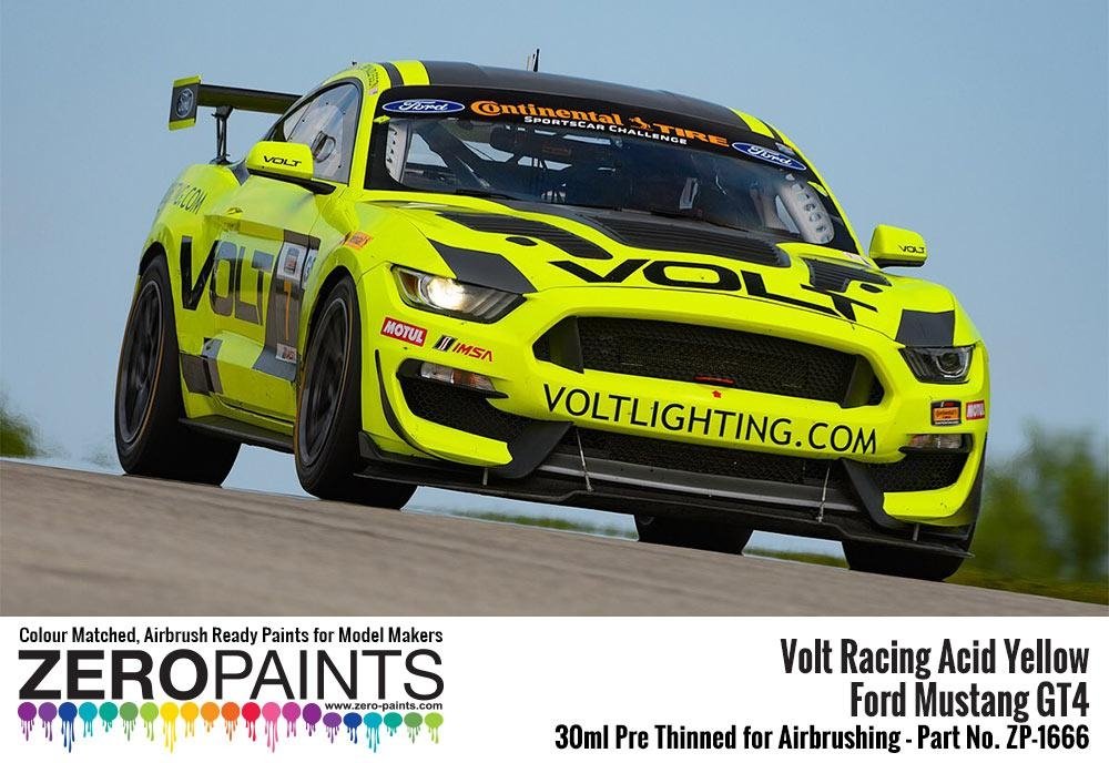 Zero Paints 1666 Volt Racing Acid Yellow for Ford Mustang GT4 30 ml – imagen 3
